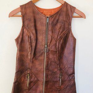 Vintage Leather Mini-dress